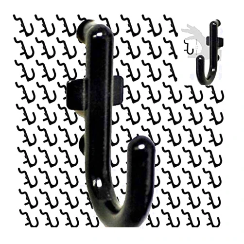 WallPeg Locking Pegboard Hooks - 100 pk. Flex-Lock J Style for Peg Board Tool Organizer - AM 114 B