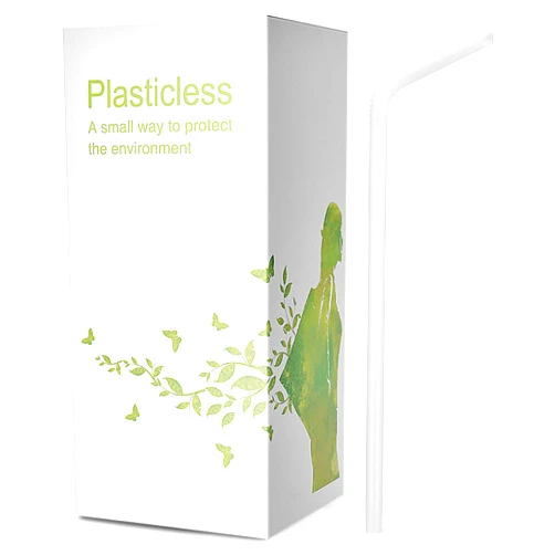 KTOB 200 Count 100% Plant-Based Compostable Straws - Plasticless Biodegradable Flexible Drinking Straws - A Fantastic Eco Friendly Alternative to Plastic Straws