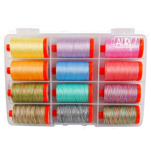 Aurifil Variegated Collection Aurifil Thread Kit by Christa Watson 12 Large Spools 50 Weight CW50VC12, Assorted
