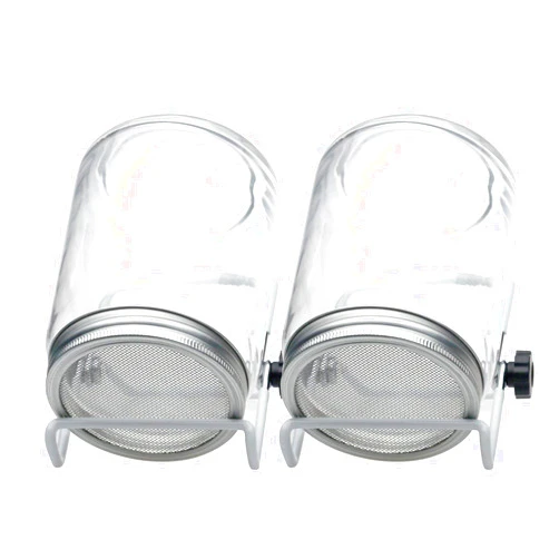 DASAWAN 2 Pcs Stainless Steel Sprouting Jar Lids with 2 Pcs Stainless Steel Sprouting Stands for Wide Mouth Mason Jar(Jar Not Included)