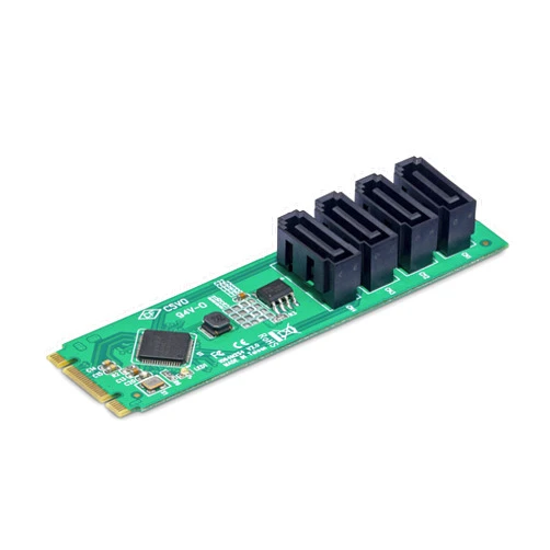 StarTech.com 4-Port M.2 to SATA Adapter Card, M.2 PCIe 3.0 to SATA HDD/SSD Expansion Card for Windows/macOS/Linux, TAA
