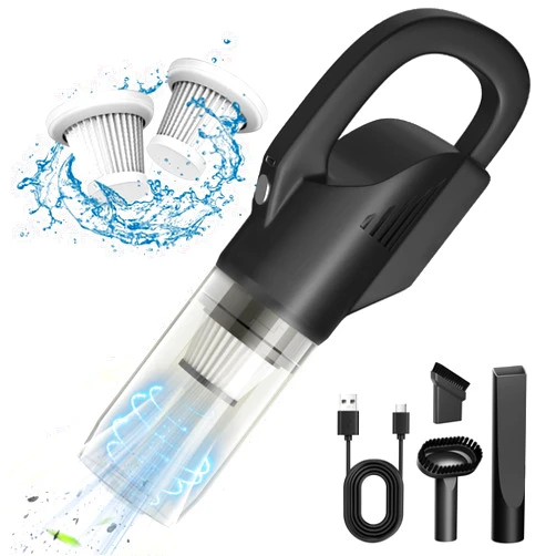 HOLOGO Handheld Vacuum Cordless Car Vacuum with Strong Suction, Portable Hand Held Vacuum Cleaner with 2 Filters, Small Lightweight Hand Car Vacuum Rechargeable for Pet Hair, Home, Office