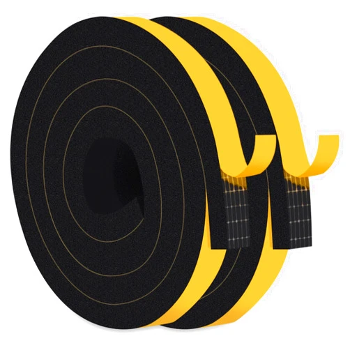 Trisiki Window Door Insulation Weather Stripping, High Density Foam Tape for Door, AC Units, Soundproof Door Weather Stripping, Adhesive Foam Gasket Tape, Anti-Bug, Weatherproof (1 in x 1 in x 13Ft)