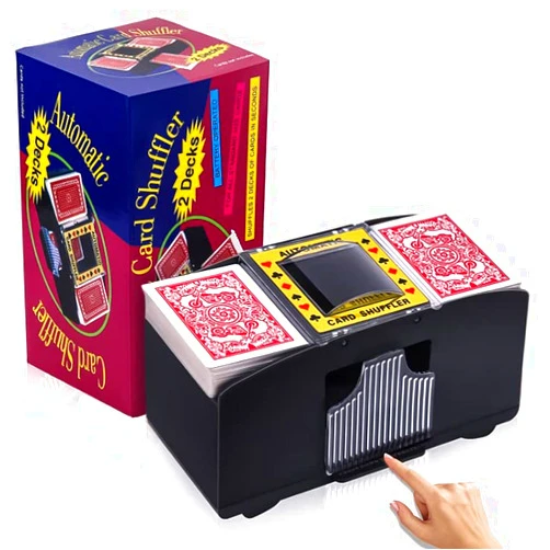 Unniweei Automatic Card Shuffler 1/2/4/6 Decks, Electric Battery-Operated Shuffler, Casino Card Game for Poker, Home Card Game, UNO, Phase10, Texas Hold'em, Blackjack, Home Party Club Game