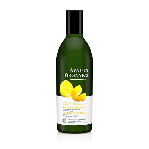 Avalon Organics Bath & Shower Gel, Refreshing Lemon, 12 Oz