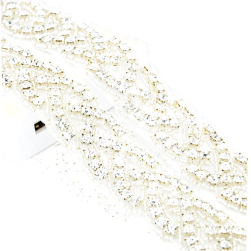 ShiDianYi Crystal Trim 1 Yard Rhinestone Trim Rhinestone Applique Bridal Applique DIY Wedding Applique Sash Applique Bridal Headpiece