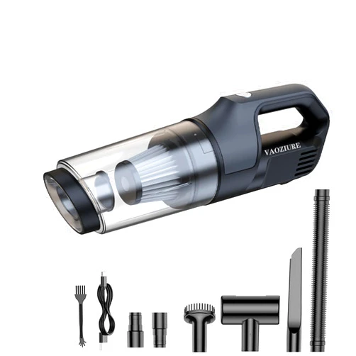 VAOZIURE Hand Vacuum Cleaner for Car Home Office Cordless Portable Cleaner 8000Pa Crevice Tool Handheld Vacuum for Pet Hair Universal Type-C Rechargeable Powerful Suction with HEPA Filter Washable Reusable