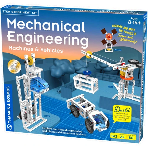 Thames & Kosmos Mechanical Engineering: Machines & Vehicles STEM Experiment Kit | Build 20 Mechanical Models, Explore Physics of Force & Motion | Hands-on, Introductory Science Learning for Ages 8+