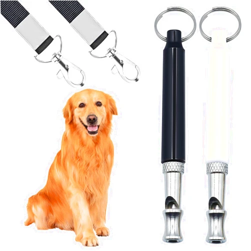 FAFAAWFF 2 Pcs Dog Whistles with Lanyard, Dog Whistle to Stop Barking, Adjustable Frequency Ultrasonic Dog Whistle, Professional Recall Dog Training Whistle