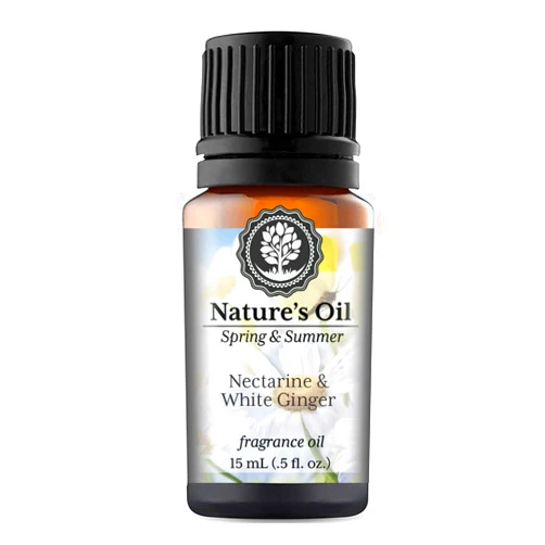 Nature's Oil Nectarine & White Ginger Fragrance Oil (15ml) for Diffusers, Soap Making, Candles, Lotion, Home Scents, Linen Spray, Bath Bombs, Slime