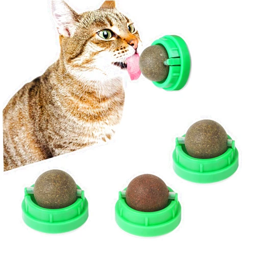 CCINEE 3PCS Catnip Balls for Cats Wall Catnip Toys Edible Cat Toys for Cat Lick Safe Healthy Kitten Chew Toys Teeth Cleaning Dental Cat Toys