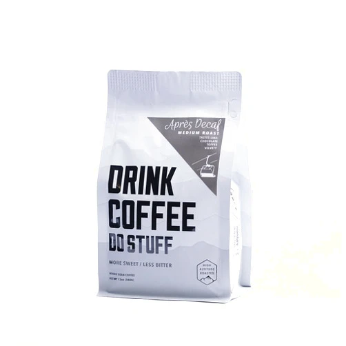 DRINK COFFEE DO STUFF, Decaf, Ground, Medium Roast, Sweet, Chocolate, Caffeine, Organic, Lake Tahoe Coffee (Aprés Decaf)