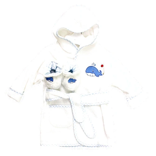 Spasilk Hooded Bathrobe with Ears for Newborns, 1 3D Soft Cotton Terry Bathrobe, Baby Essentials, Baby Shower Gifts, One Size