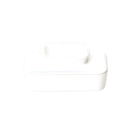 Sweese Butter Dish with Lid for Countertop, French Butter Keeper to Leave On Counter with Water Line, Porcelain Butter Dish, Butter Holder and Container Great for Kitchen Farmhouse Decor, White