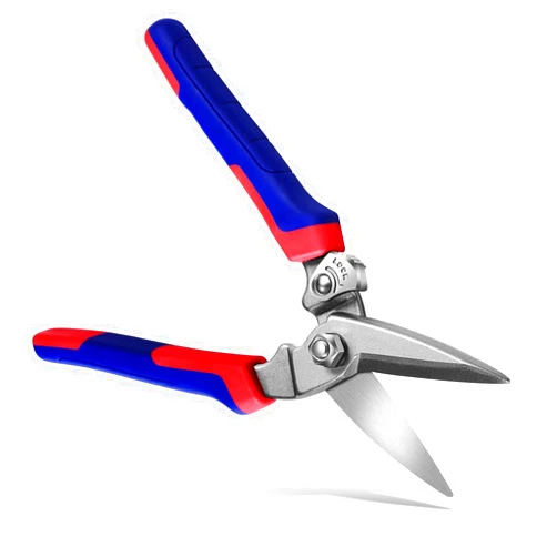 BoFuYuan Heavy Duty Industrial Scissors: Utility Sharp Shears Easy Cutting Carpet, Cardboard, Wires, Iron Wire, Hose, Plastic（8'' Blue）