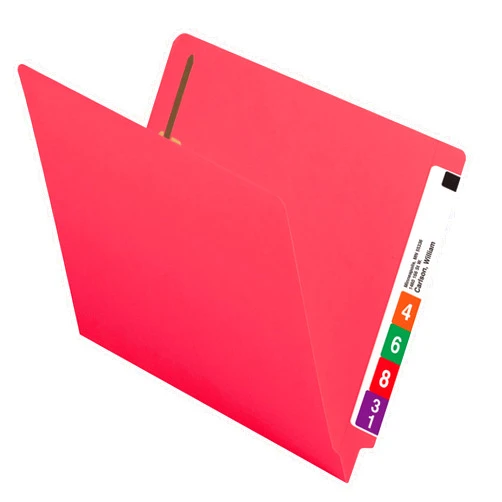 Smead End Tab Fastener File Folder, Shelf-Master® Reinforced Straight-Cut Tab, 2 Fasteners, Letter Size, Red, 50 per Box (25740)