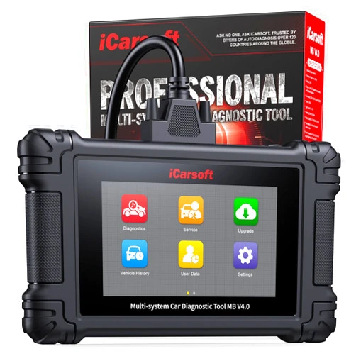 iCarsoft MB V4.0 Full System Bidirectional Diagnostic Scan Tool for Most Benz/Sprinter/Smart and Other 2 Car Makes from 1996-2023 Automotive OBD2 Scanner Up to 42 Service Graphic Data Car Code Reader