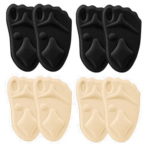 Beaupretty 4 Pairs Sponge Forefoot Pad Insoles for High Heels Insoles for Heels Plantar Insoles High Heel Cushions Front Palm Pads Heel Cushions for Plantar Soft Net 4d