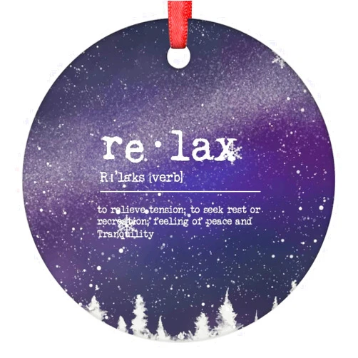 Godblessign Relax Definitions Ornament for Christmas Tree Decor Relax Definition Typography Christmas Ornament 2022 Ceramic Hanging Ornaments Keepsake Gifts for Holiday Souvenir Wedding Birthday