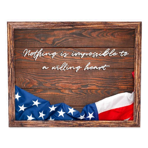 Finefrarm Farmhouse Rustic American National Flag Wall Art Modern Embossing Plate Patriotic Pride Motivational Framed Artwork for Living Room Office Bedroom Wall Decor - 12''x16''