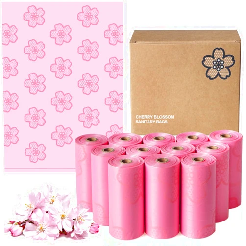 Fezog 180 PCS Sanitary Napkin Disposal Bags, Fezog Pink Disposable Sanitary Bag Personal Care Disposal for Tampons Trash Bag, Disposable Mini Bags for Women Privacy Handling Bag Diaper Sack (180)