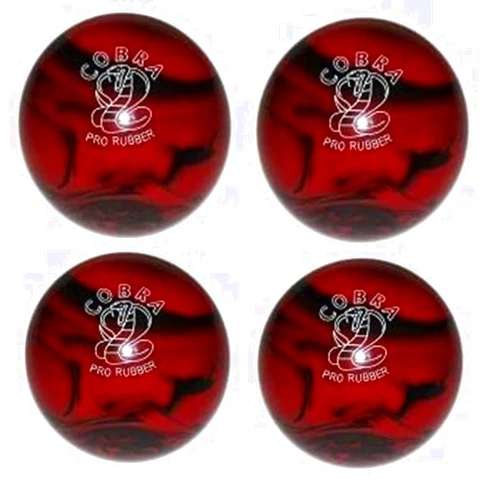 Bowlerstore Products EPCO Candlepin Bowling Balls - Cobra Pro Rubber - Red & Black (4 1/2 inch- 2lbs. 6oz.) 4 Balls