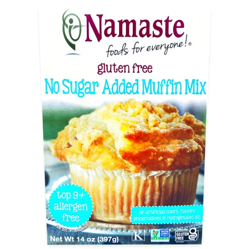 Namaste Foods, Gluten Free No Sugar Added Muffin Mix, 14-Ounce Bags (Pack of 6)