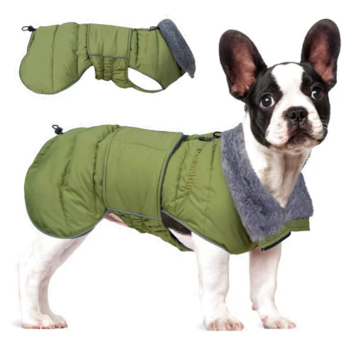 Petridge Dog Winter Coat, Warm and Soft Dog Jacket, Padded Lightweight Dog Puffer Vest for Small Medium Large Dogs Green M