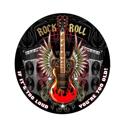 KENSILO Rock and Roll Round Retro Vintage Bar Metal Tin Sign Poster Style Wall Art Pub bar Decor 12 x 12 inches