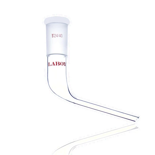 Laboy Glass Adapter/Tube 105° Angle Bent with 10mm Drip Tube & 24/40 Outer Joint Lab Glassware