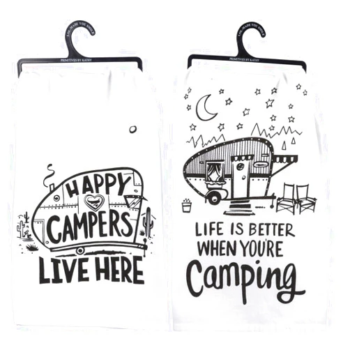 Primitives by Kathy Camper Towel Bundle - Happy Campers and Life is Better