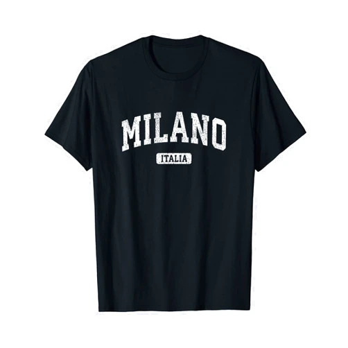 Milan Italy T-Shirts & Retro Tees Milan Italy Vintage Sports Design T-Shirt