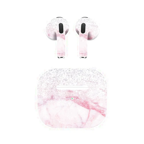 MIGHTY SKINS MightySkins Skin Compatible with Apple AirPods (3rd Generation) - Girly Marble Dazzle | Protective, Durable, and Unique Vinyl Decal wrap Cover | Easy to Apply and Change Styles | Made in The USA