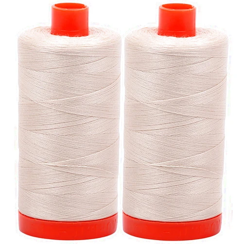 Aurifil Mako 50wt Thread 2 Large Spools: Light Beige (2310x2)