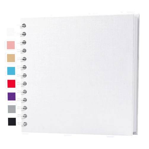 potricher 7 x 7 Inch DIY Scrapbook Album 40 Pages Hardcover Kraft Paper Scrap Book Photo Albums Memory Book for Wedding and Anniversary Family (White, 7 Inch)