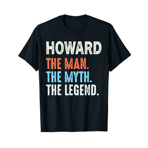 LUXETHREADS Men's Howard The Legend Name Personalized Cute Idea Men Vintage T-Shirt
