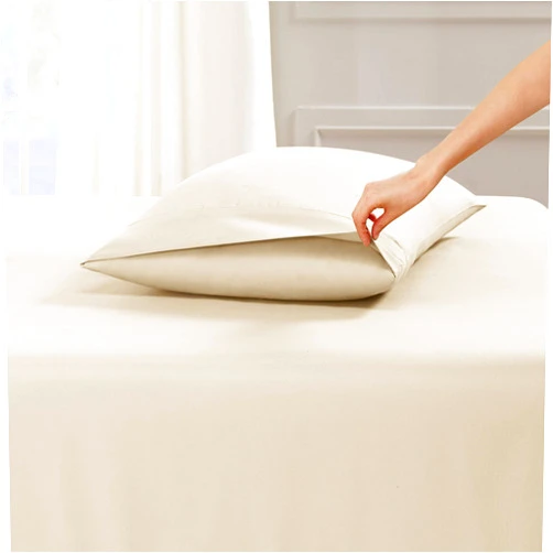 RESTURA 1000 Thread Count 2 PC Pillowcases Set 100% Egyptian Cotton, Sateen Finish, Solid Pattern, Ivory - 2 PC King Pillowcases