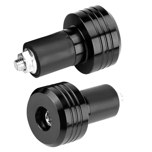 Acouto Pair of 22mm Universal Aluminum Motorcycle Grip Handlebar Ends Weight Balance Plug Black universal handlebar weight motorbike motorbike handlebar ends embout guidon moto bar end weights for motorcycle