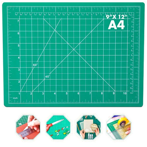 anezus Self Healing Sewing Mat, Rotary Cutting Mat Double Sided 5-Ply Craft Cutting Board for Sewing Crafts Hobby Fabric Precision Scrapbooking Project 9inch x 12inch(A4)