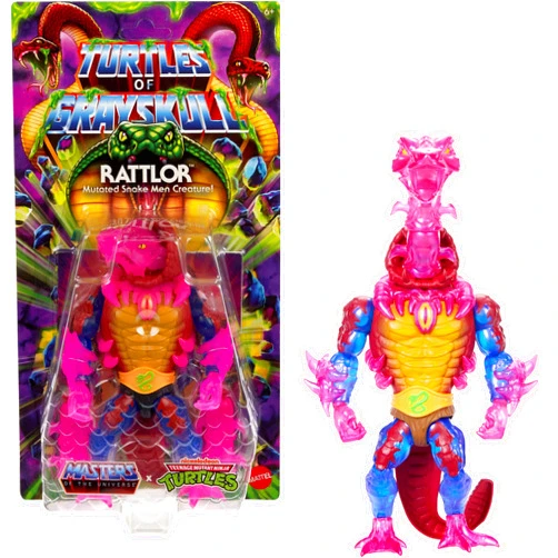 Masters of the Universe Masters of Universe Origins Turtles of Grayskull Rattlor Reptile Wars Posable Action Figure, Teenage Mutant Ninja & Motu Crossover Villain Toy