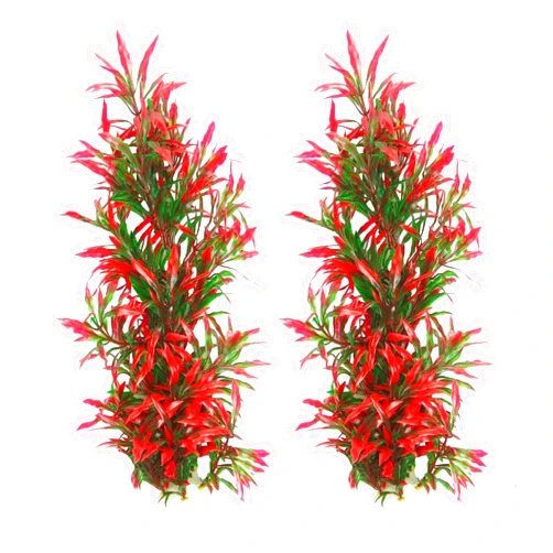 Tfwadmx Large Aquarium Plants Artificial Water Seaweed 2 Pcs About 12.5 Inch for Fish Tank Decor Plastic Plant for Betta Shrimp Red Gladiolus