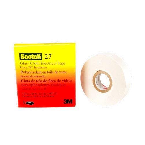 3M™ Glass Cloth Electrical Tape 27, 3/4 in x 66 ft, 1 Roll/Carton