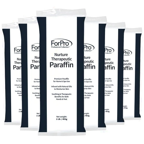 ForPro Professional Collection Nurture Paraffin Wax Refill, Fragrance Free, Six 1-Pound Paraffin Blocks, Non-Greasy, Moisturizing for Soft & Healthy Skin, Unscented, 6 Lbs