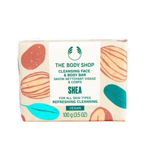 The Body Shop Shea Cleansing Face & Body Bar – Refreshing & Energizing – Vegan – 3.5oz