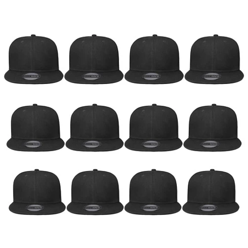Gelante Plain Blank Flat Brim Adjustable Snapback Baseball Caps Wholesale LOT 12 Pack