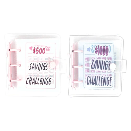 XIMUX $500 & $1000 Savings Challenge Binder Money Saving Envelope Challenge Mini Budget Binder with Cash Envelopes Reusable Budget Book with Cash Envelopes Envelope Savings Challenge