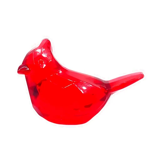 Juroicessry Red Acrylic Cardinal Figurine Home Decor Glass Bird Statue for Illuminated Home Display Décor Accents Products