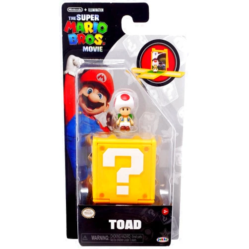 The Super Mario Bros. Movie Toad with Question Block 1.25-Inch Mini-Figure