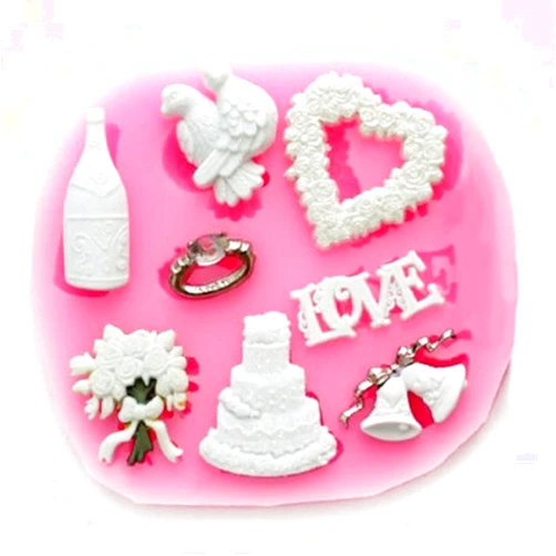 Longzang Love Christmas Fondant Silicone Sugar Craft Mold, Mini, Pink