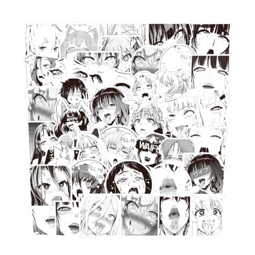 Joyxiwa 50pc Color Anime Waifu Girls Stickers for Children and Teenagers-Vinyl Kawaii Aesthetic Stickers,Suitable for Water Bottles,Skateboards,laptops,Mobile Phone Cases,Guitars,Helmets,Bicycles,Luggage